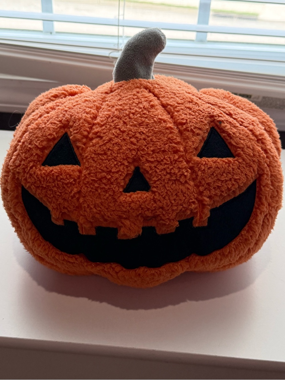 Plush Orange Jack-O'-Lantern Holiday Pillow - Festive Accent